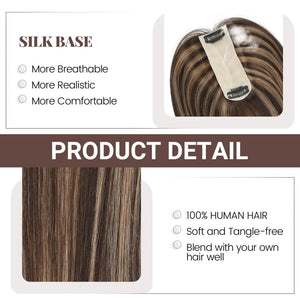 Hair Toppers for Women Real Human Hair 16 Inch for Thinning Hair - Wigtrends