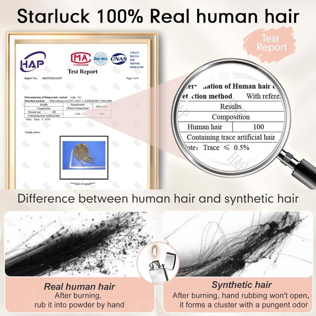 Hair Toppers for Women Real Human Hair 5"*5.5"Large Coverage Brown with Blond Highlight Hair Topper No Bangs - Wigtrends