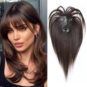 Hair Toppers for Women Real Human Hair Bangs Hair Clip French Fake Clip in Bangs Hair Pieces - Wigtrends