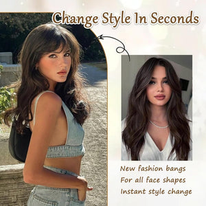 Hair Toppers for Women Real Human Hair Bangs Hair Clip French Fake Clip in Bangs Hair Pieces - Wigtrends