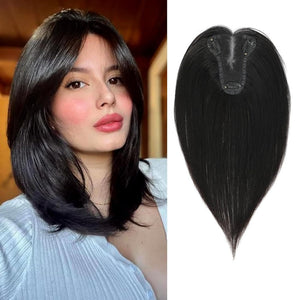 Hair Toppers for Women Real Human Hair Bangs Hair Clip French Fake Clip in Bangs Hair Pieces - Wigtrends