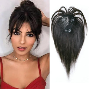 Hair Toppers for Women Real Human Hair Bangs Hair Clip French Fake Clip in Bangs Hair Pieces - Wigtrends