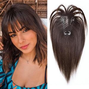 Hair Toppers for Women Real Human Hair Bangs Hair Clip French Fake Clip in Bangs Hair Pieces - Wigtrends