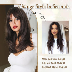 Hair Toppers for Women Real Human Hair Bangs Hair Clip French Fake Clip in Bangs Hair Pieces - Wigtrends