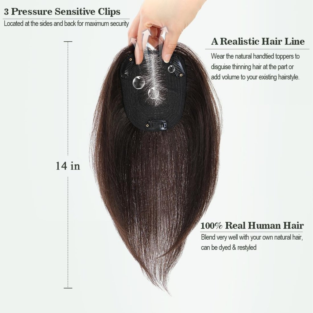 Hair Toppers for Women Real Human Hair Toppers Hair Pieces for Women with Thinning Hair Ombre Highlights - Wigtrends