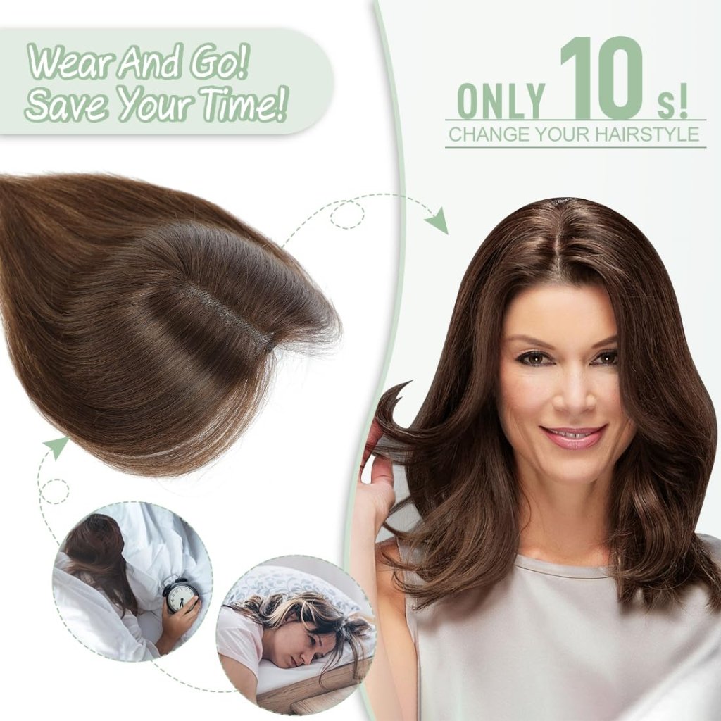Hair Toppers for Women Real Human Hair Toppers Hair Pieces for Women with Thinning Hair Ombre Highlights - Wigtrends