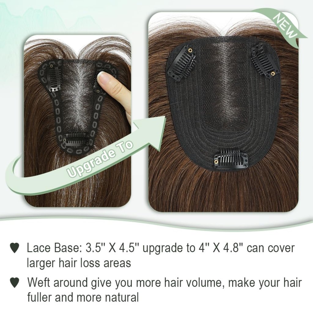 Hair Toppers for Women Real Human Hair Toppers Hair Pieces for Women with Thinning Hair Ombre Highlights - Wigtrends