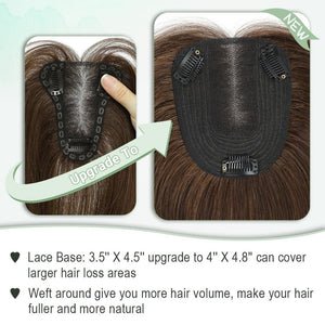 Hair Toppers for Women Real Human Hair Toppers Hair Pieces for Women with Thinning Hair Ombre Highlights - Wigtrends