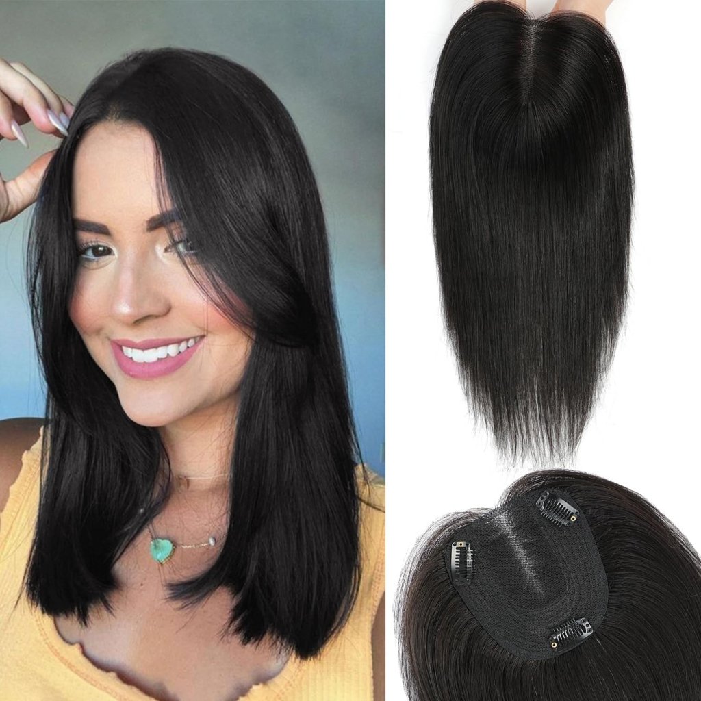 Hair Toppers for Women Real Human Hair Toppers Hair Pieces for Women with Thinning Hair Ombre Highlights - Wigtrends