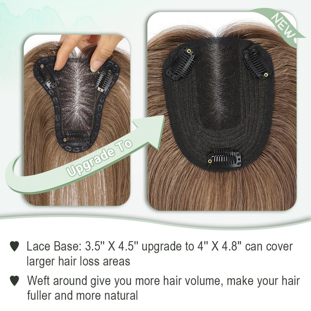 Hair Toppers for Women Real Human Hair Toppers Hair Pieces for Women with Thinning Hair Ombre Highlights - Wigtrends