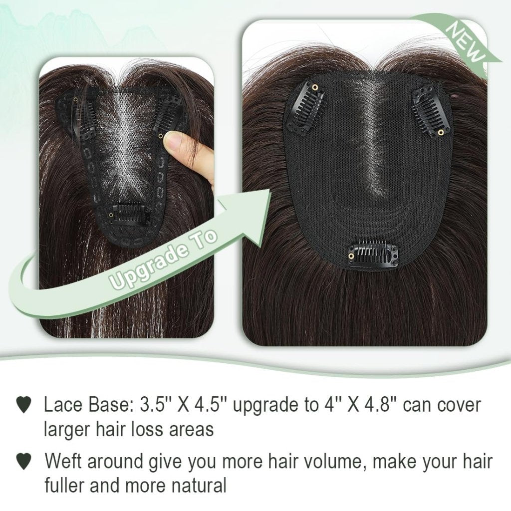 Hair Toppers for Women Real Human Hair Toppers Hair Pieces for Women with Thinning Hair Ombre Highlights - Wigtrends