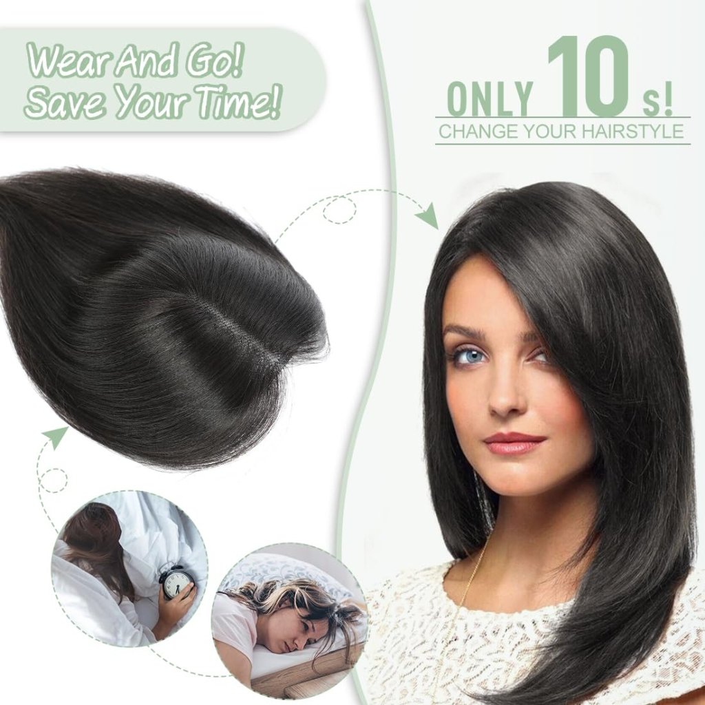 Hair Toppers for Women Real Human Hair Toppers Hair Pieces for Women with Thinning Hair Ombre Highlights - Wigtrends