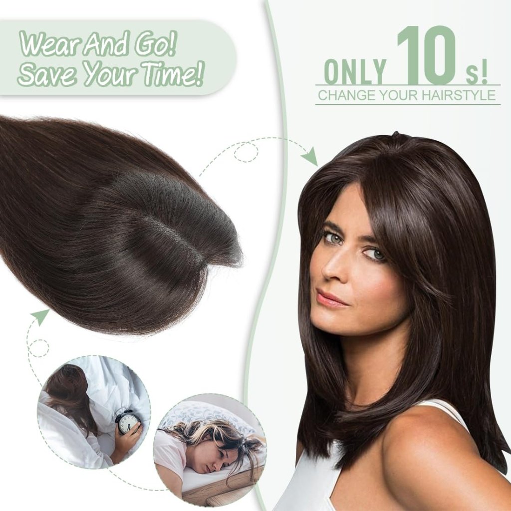 Hair Toppers for Women Real Human Hair Toppers Hair Pieces for Women with Thinning Hair Ombre Highlights - Wigtrends