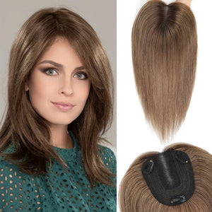 Hair Toppers for Women Real Human Hair Toppers Hair Pieces for Women with Thinning Hair Ombre Highlights - Wigtrends