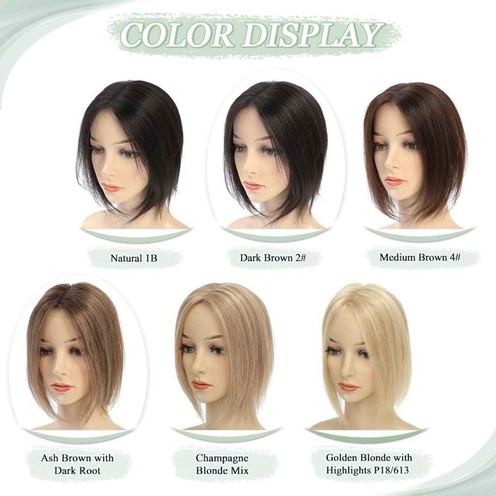 Hair Toppers for Women Real Human Hair Toppers Hair Pieces for Women with Thinning Hair Ombre Highlights - Wigtrends
