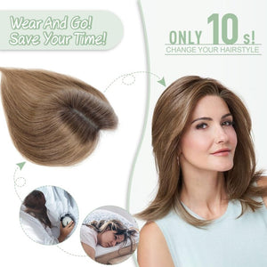 Hair Toppers for Women Real Human Hair Toppers Hair Pieces for Women with Thinning Hair Ombre Highlights - Wigtrends