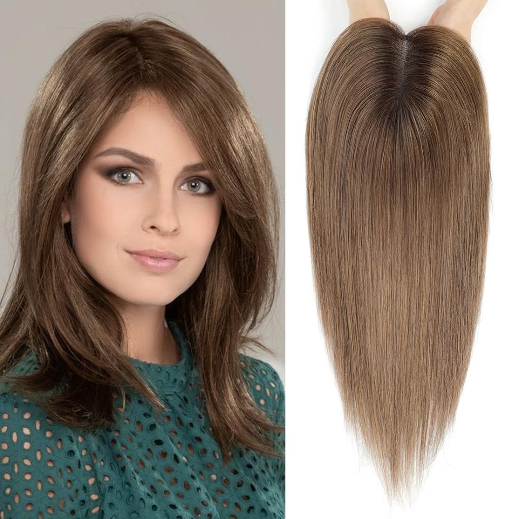 Hair Toppers for Women Real Human Hair Toppers Hair Pieces for Women with Thinning Hair Ombre Highlights - Wigtrends