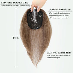 Hair Toppers for Women Real Human Hair Toppers Hair Pieces for Women with Thinning Hair Ombre Highlights - Wigtrends