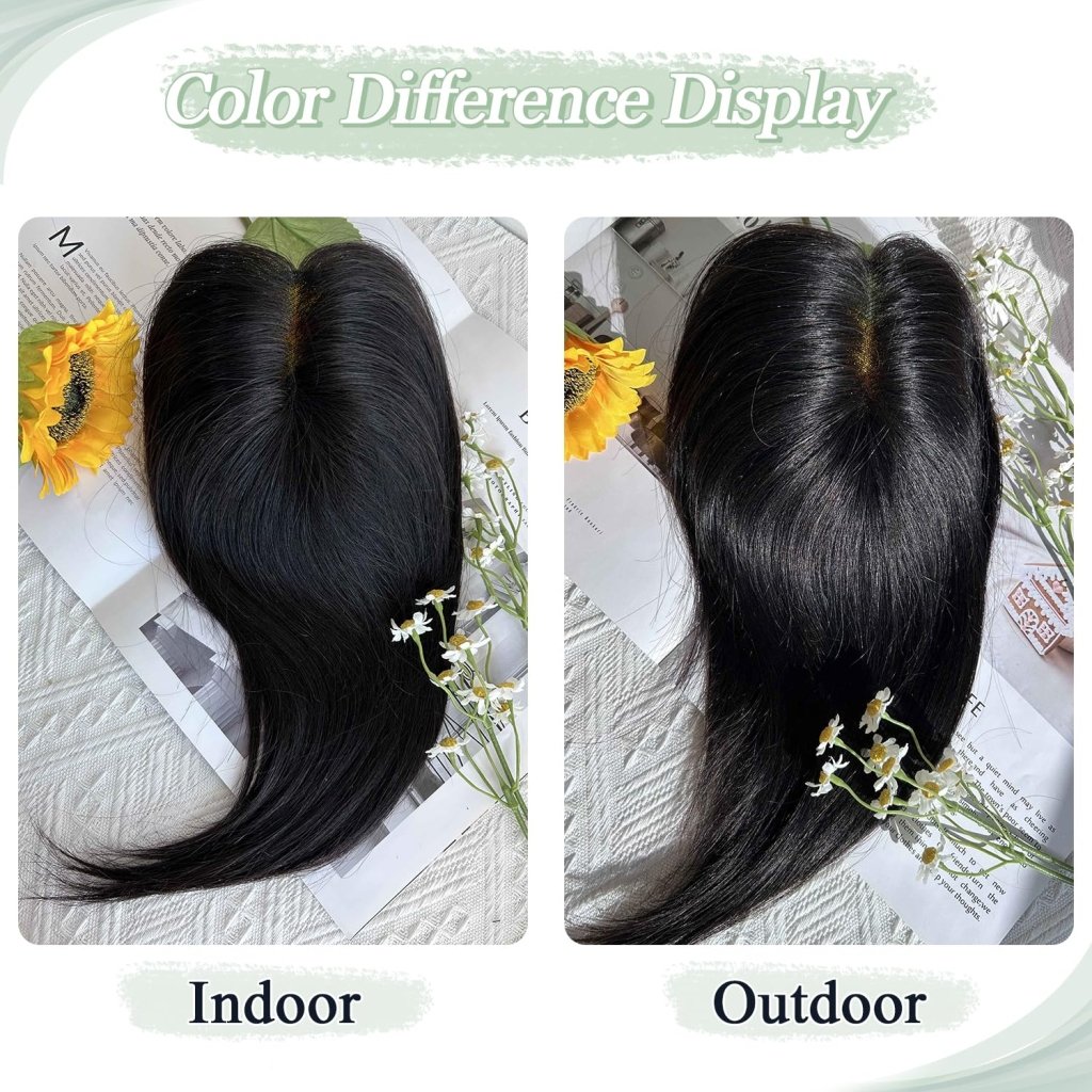Hair Toppers for Women Real Human Hair Toppers Hair Pieces for Women with Thinning Hair Ombre Highlights - Wigtrends