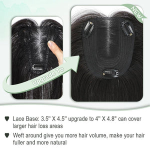 Hair Toppers for Women Real Human Hair Toppers Hair Pieces for Women with Thinning Hair Ombre Highlights - Wigtrends
