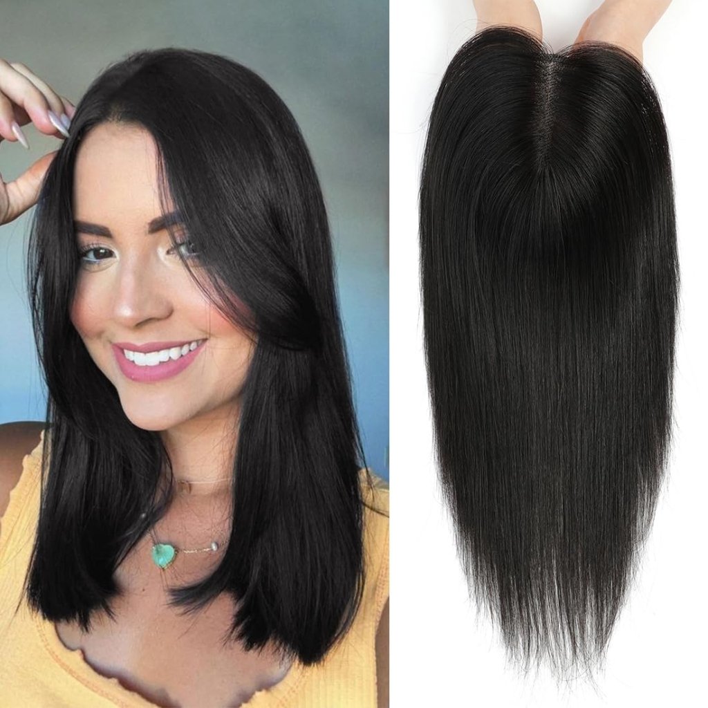Hair Toppers for Women Real Human Hair Toppers Hair Pieces for Women with Thinning Hair Ombre Highlights - Wigtrends