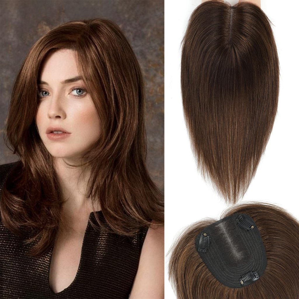 Hair Toppers for Women Real Human Hair Toppers Hair Pieces for Women with Thinning Hair Ombre Highlights - Wigtrends