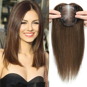 Hair Toppers for Women Real Human Hair Women Hair Pieces for Thinning Hair Wiglets Upgrade 10 * 12 cm Swiss Base Hairpieces for Thinning Hair 12inch Medium Brown - Wigtrends