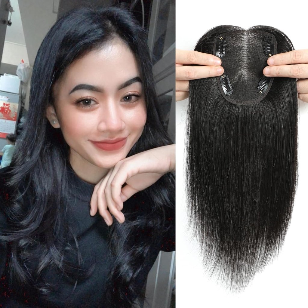 Hair Toppers for Women Real Human Hair Women Hair Pieces for Thinning Hair Wiglets Upgrade 10 * 12 cm Swiss Base Hairpieces for Thinning Hair 12inch Medium Brown - Wigtrends