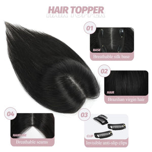 Hair Toppers for Women Real Human Hair Women Hair Pieces for Thinning Hair Wiglets Upgrade 10 * 12 cm Swiss Base Hairpieces for Thinning Hair 12inch Medium Brown - Wigtrends