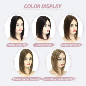 Hair Toppers for Women Real Human Hair Women Hair Pieces for Thinning Hair Wiglets Upgrade 10 * 12 cm Swiss Base Hairpieces for Thinning Hair 12inch Medium Brown - Wigtrends