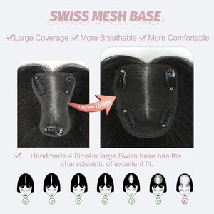 Hair Toppers for Women Real Human Hair Women Hair Pieces for Thinning Hair Wiglets Upgrade 10 * 12 cm Swiss Base Hairpieces for Thinning Hair 12inch Medium Brown - Wigtrends