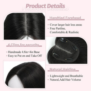 Hair Toppers for Women Real Human Hair Women Hair Pieces for Thinning Hair Wiglets Upgrade 10 * 12 cm Swiss Base Hairpieces for Thinning Hair 12inch Medium Brown - Wigtrends