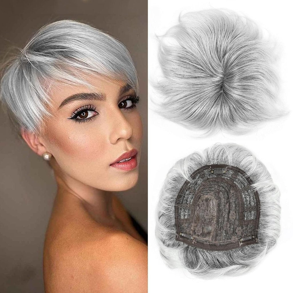 Hair Toppers for Women with Thinning Hair 360°3D Cover with 3 Clips Hair Pieces Wispy Bangs - Wigtrends