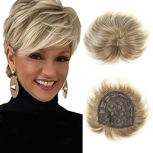 Hair Toppers for Women with Thinning Hair 360°3D Cover with 3 Clips Hair Pieces Wispy Bangs - Wigtrends