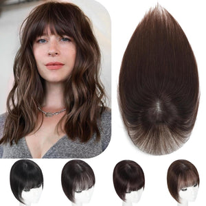 Hair Toppers wigs for Women Real Human Hair with Thinning Hair Lace Base Hair Pieces - Wigtrends