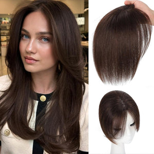 Hair Toppers wigs for Women Real Human Hair with Thinning Hair Lace Base Hair Pieces - Wigtrends