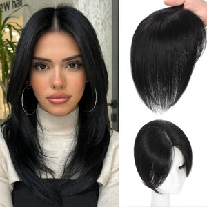 Hair Toppers wigs for Women Real Human Hair with Thinning Hair Lace Base Hair Pieces - Wigtrends