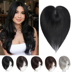 Hair Toppers wigs for Women Real Human Hair with Thinning Hair Lace Base Hair Pieces - Wigtrends
