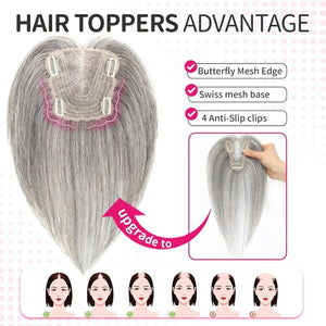 Hair Toppers wigs for Women Real Human Hair with Thinning Hair Lace Base Hair Pieces - Wigtrends