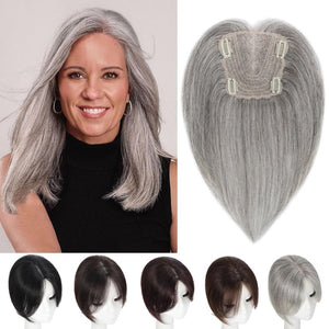Hair Toppers wigs for Women Real Human Hair with Thinning Hair Lace Base Hair Pieces - Wigtrends