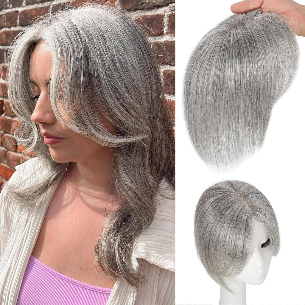 Hair Toppers wigs for Women Real Human Hair with Thinning Hair Lace Base Hair Pieces - Wigtrends