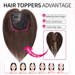 Hair Toppers wigs for Women Real Human Hair with Thinning Hair Lace Base Hair Pieces - Wigtrends