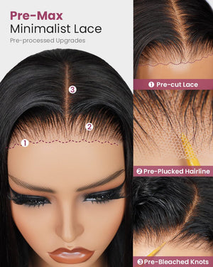 HD Lace 6x5 Lace Closure Wigs Deep Wave Glueless Wig Pre Plucked Natural Black Deep Wave Human Hair Wigs - Wigtrends