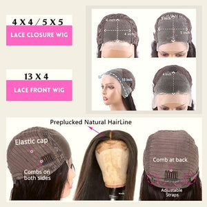 HD Lace Kinky Straight Wig Crystal Clear Lace Human Hair Wigs - Wigtrends
