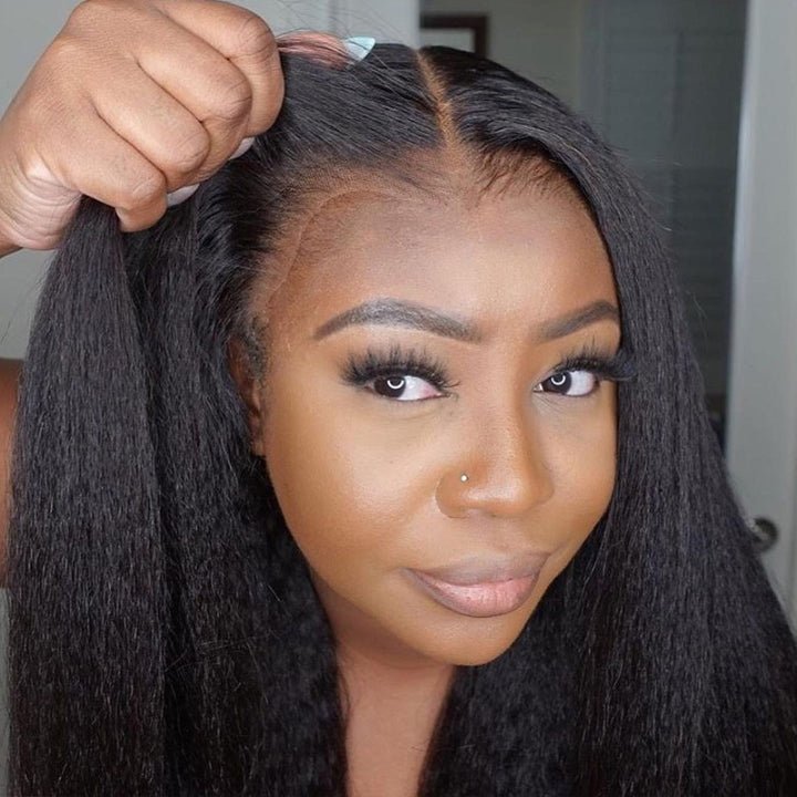 HD Lace Kinky Straight Wig Crystal Clear Lace Human Hair Wigs - Wigtrends