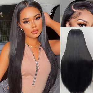 HD Lace Straight Wig Crystal Clear Lace Human Hair Wigs With Pre Plucked Natural Hairline - Wigtrends