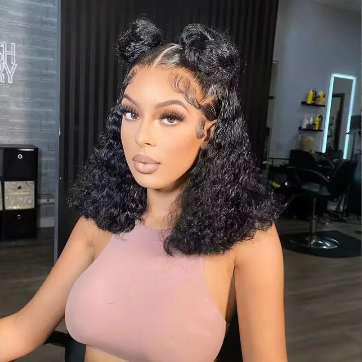 HD Lace Water Wave Bob Wig Crystal Clear Lace Human Hair Bob Wigs - Wigtrends