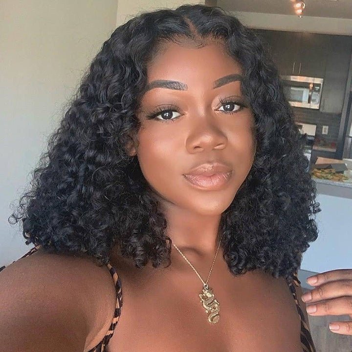 HD Lace Water Wave Bob Wig Crystal Clear Lace Human Hair Bob Wigs - Wigtrends