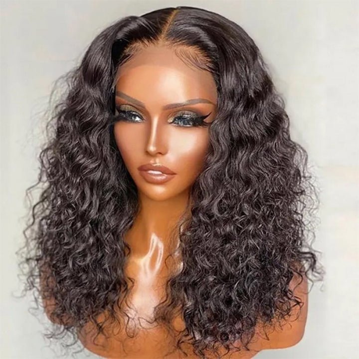 HD Lace Water Wave Bob Wig Crystal Clear Lace Human Hair Bob Wigs - Wigtrends
