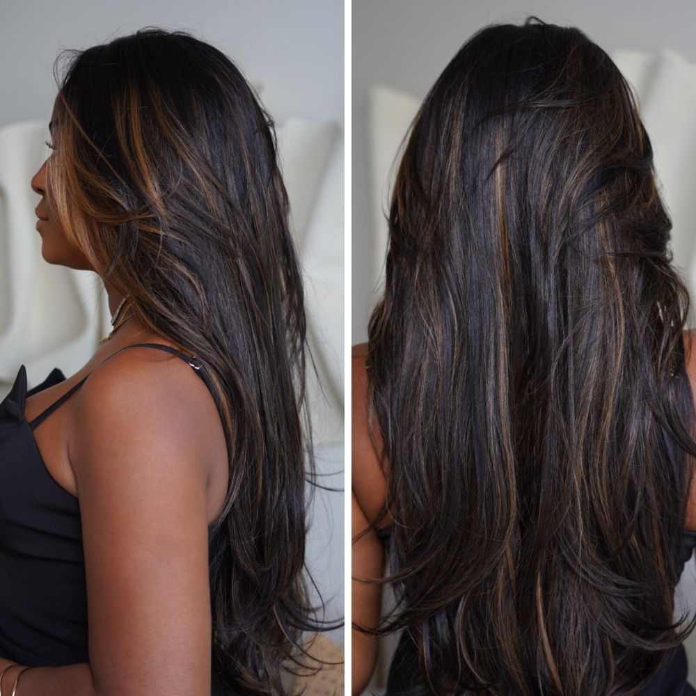 Highlight Brown Wavy Lace Human Hair Wigs - Wigtrends